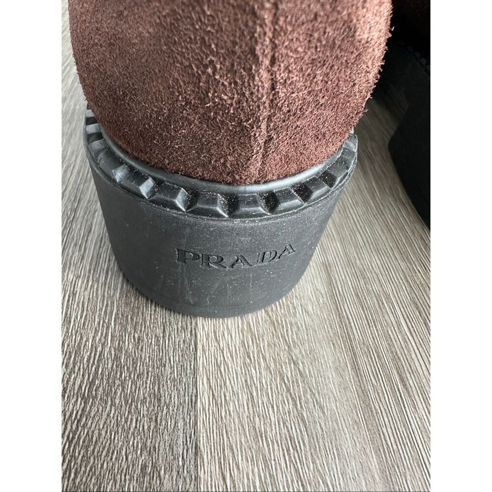 PRADA Chocolate suede loafers EU 39 / US 9 $1250 - Picture 14 of 16